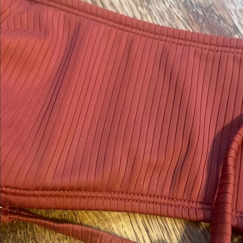 Rust Colored Ribbed Bikini Top - Picture 4 of 4